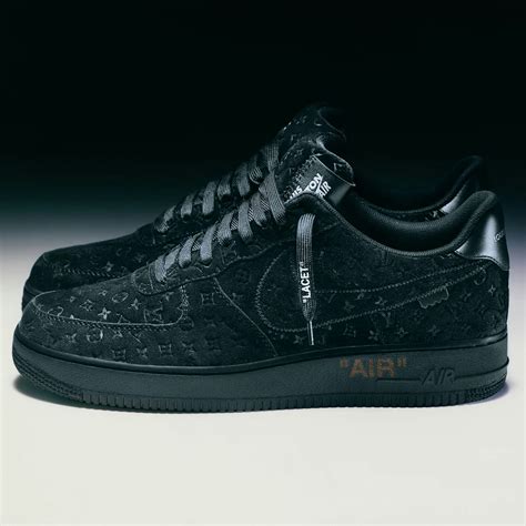 louis vuitton x nike air force 1 low black|nike louis vuitton virgil abloh.